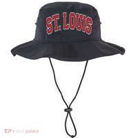 St Louis Missouri Varsity Style Red Text Gift Bucket Hat thumb 0