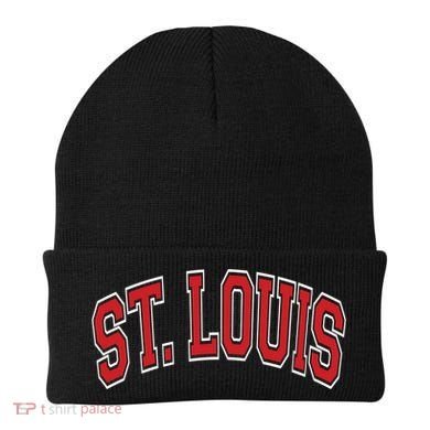 St Louis Missouri Varsity Style Red Text Gift Beanie