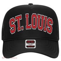 St Louis Missouri Varsity Style Red Text Gift Hat thumb 0