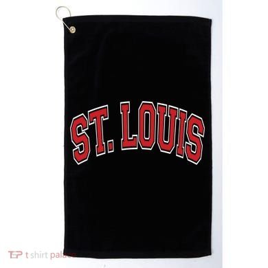 St Louis Missouri Varsity Style Red Text Gift Golf Towel