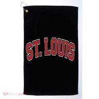 St Louis Missouri Varsity Style Red Text Gift Golf Towel thumb 0