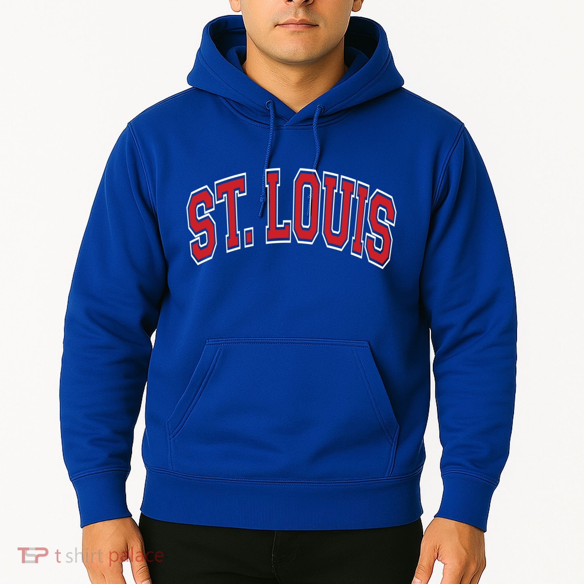 St Louis Missouri Varsity Style Red Text Gift Hoodie