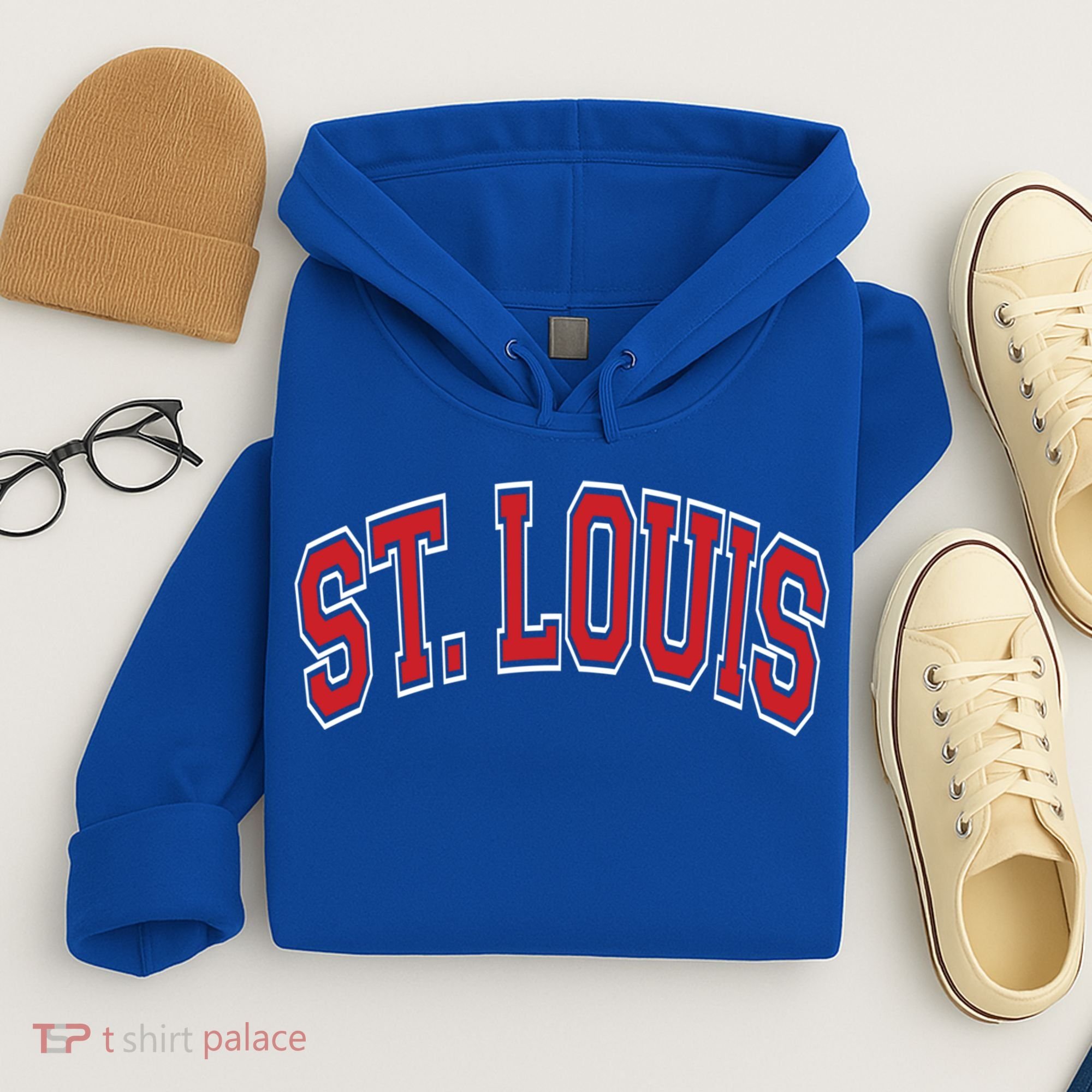 St Louis Missouri Varsity Style Red Text Gift Hoodie