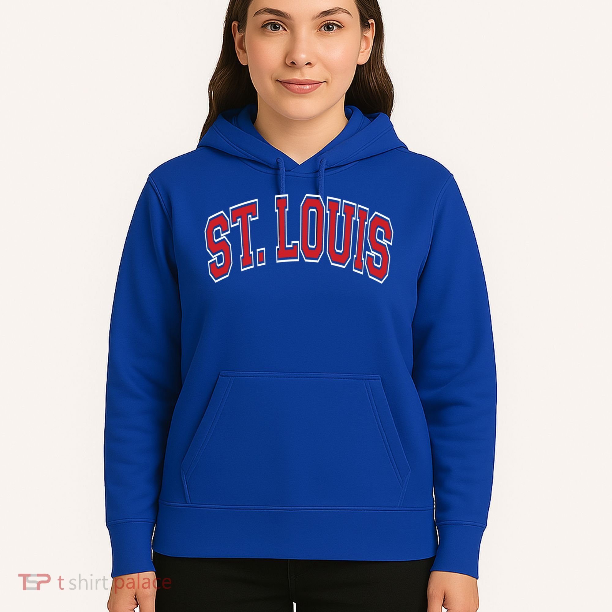 St Louis Missouri Varsity Style Red Text Gift Hoodie