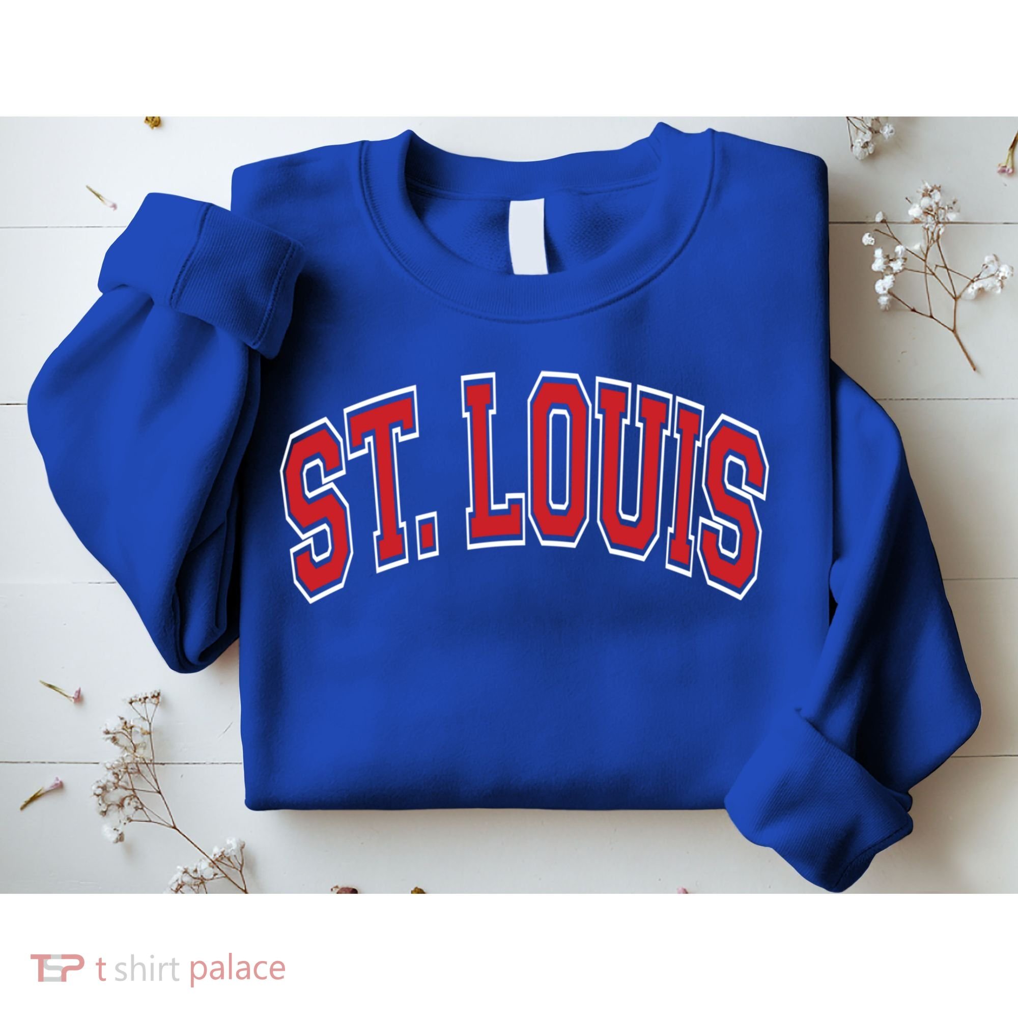 St Louis Missouri Varsity Style Red Text Gift Sweatshirt