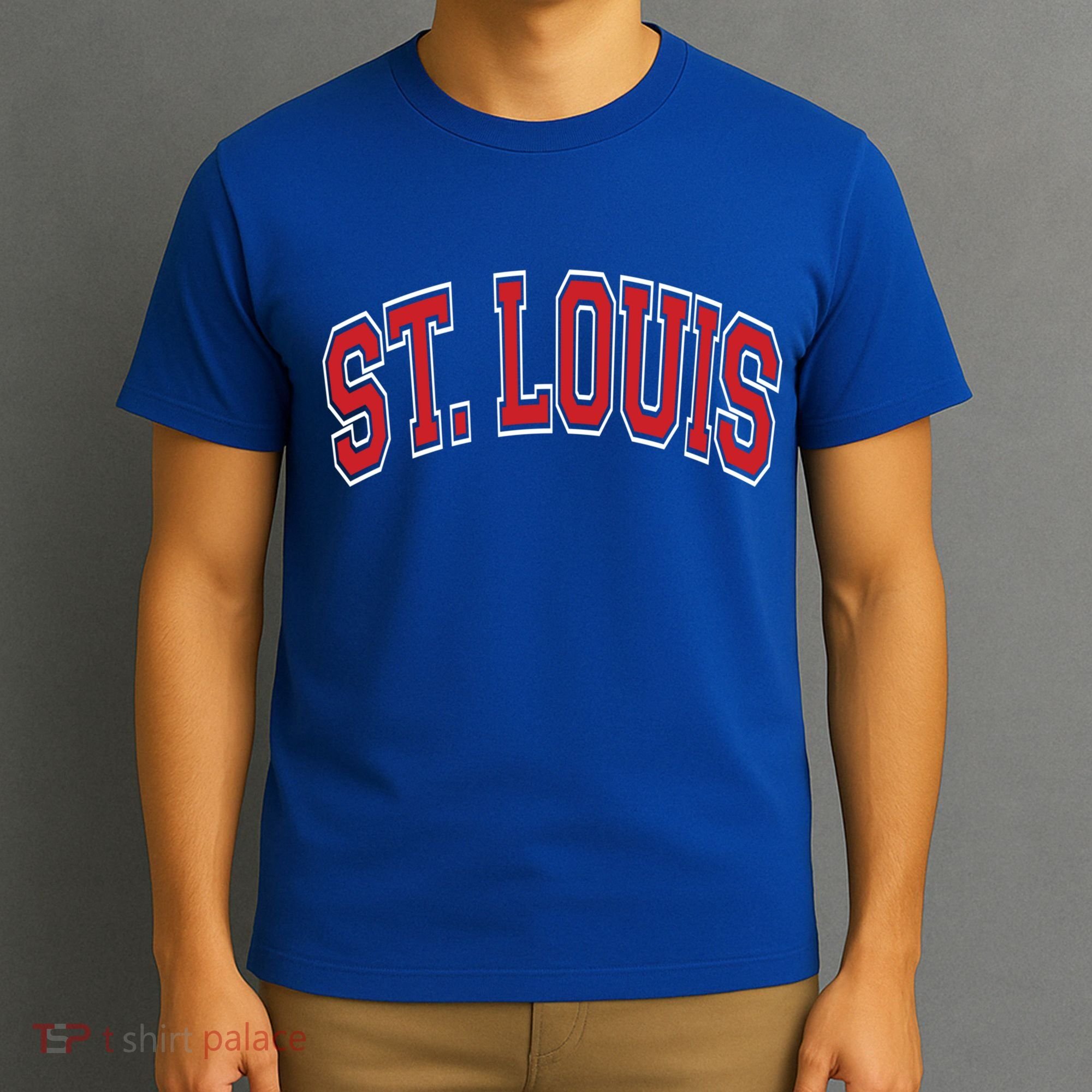 St Louis Missouri Varsity Style Red Text Gift T-Shirt
