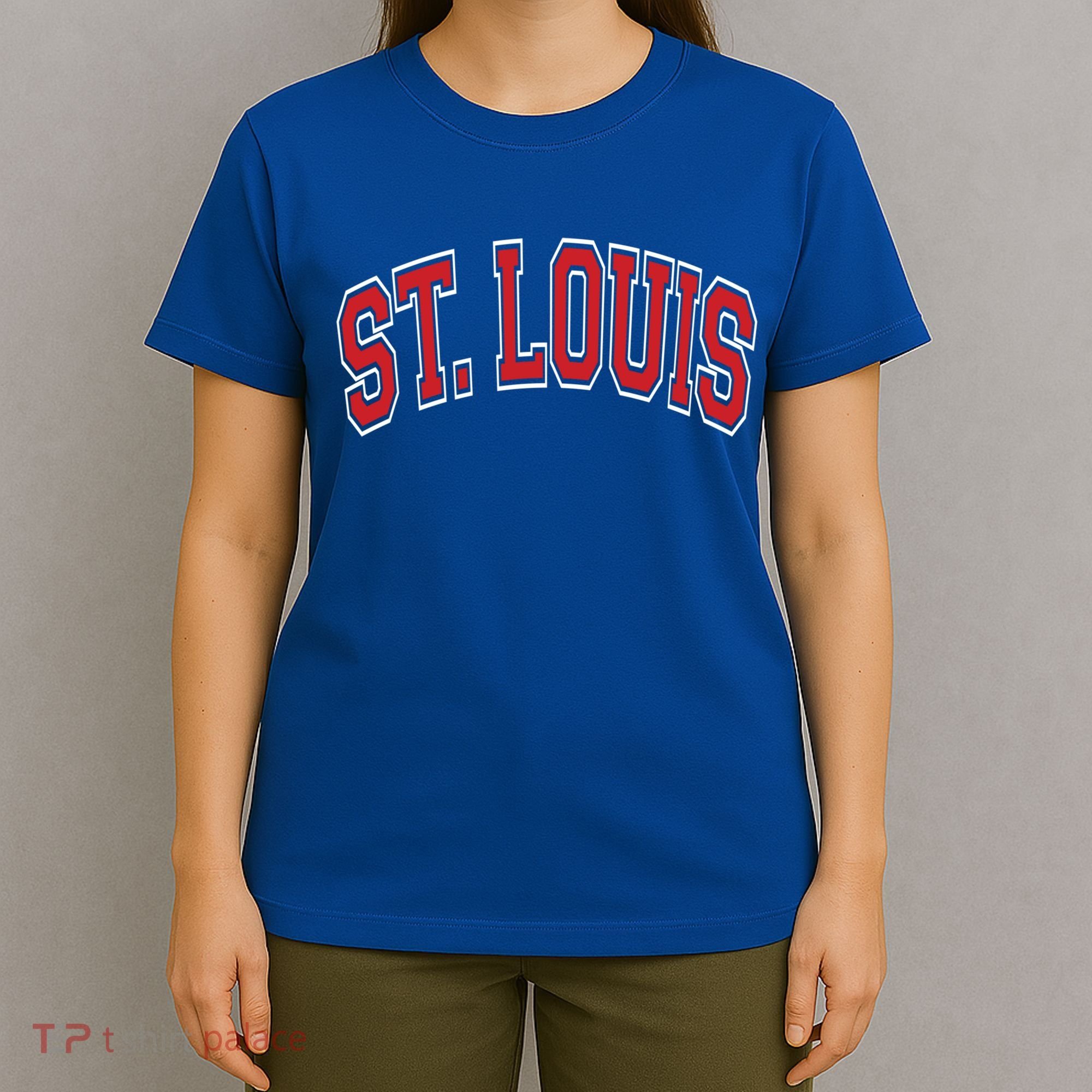 St Louis Missouri Varsity Style Red Text Gift T-Shirt