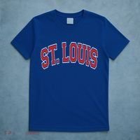 St Louis Missouri Varsity Style Red Text Gift T-Shirt thumb 5