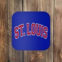 St Louis Missouri Varsity Style Red Text Gift Coaster thumb 0