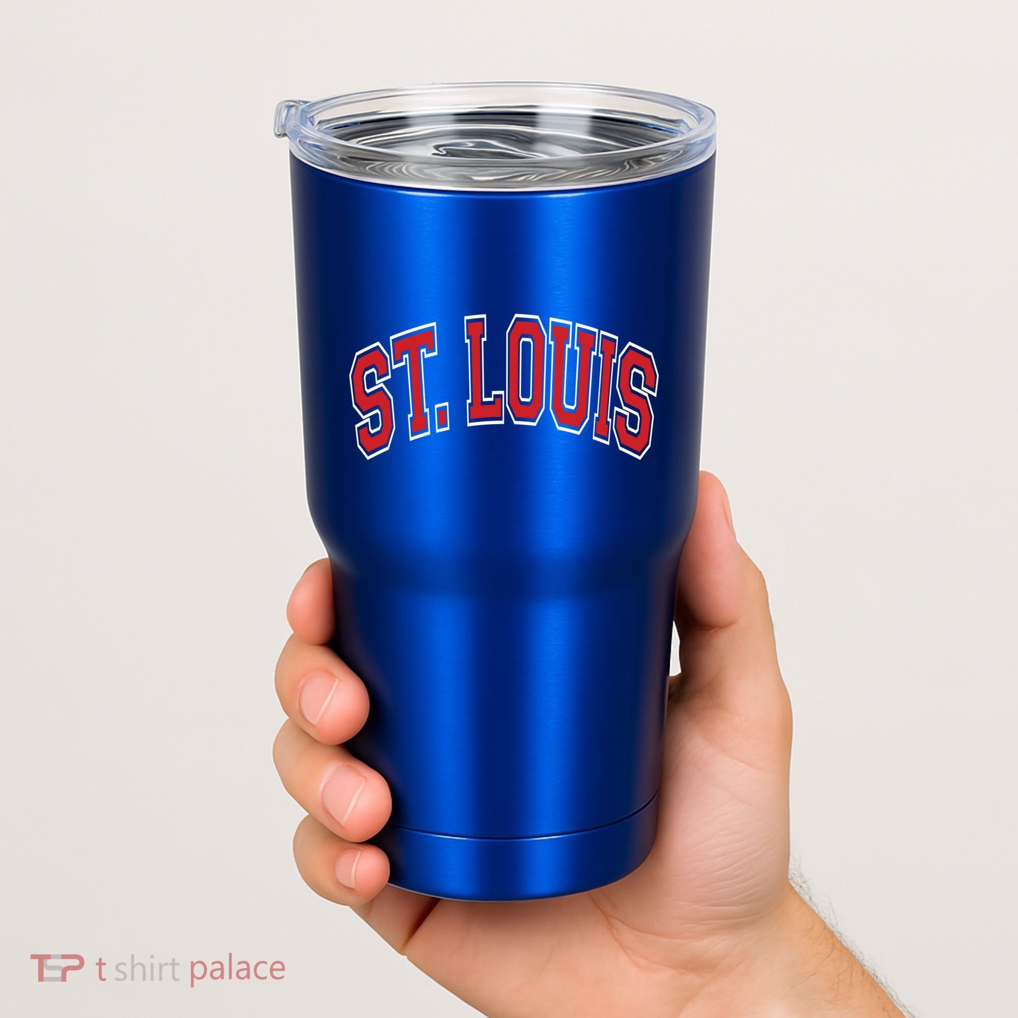 St Louis Missouri Varsity Style Red Text Gift Tumbler