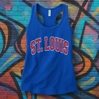 St Louis Missouri Varsity Style Red Text Gift Women's Tank Top thumb 3