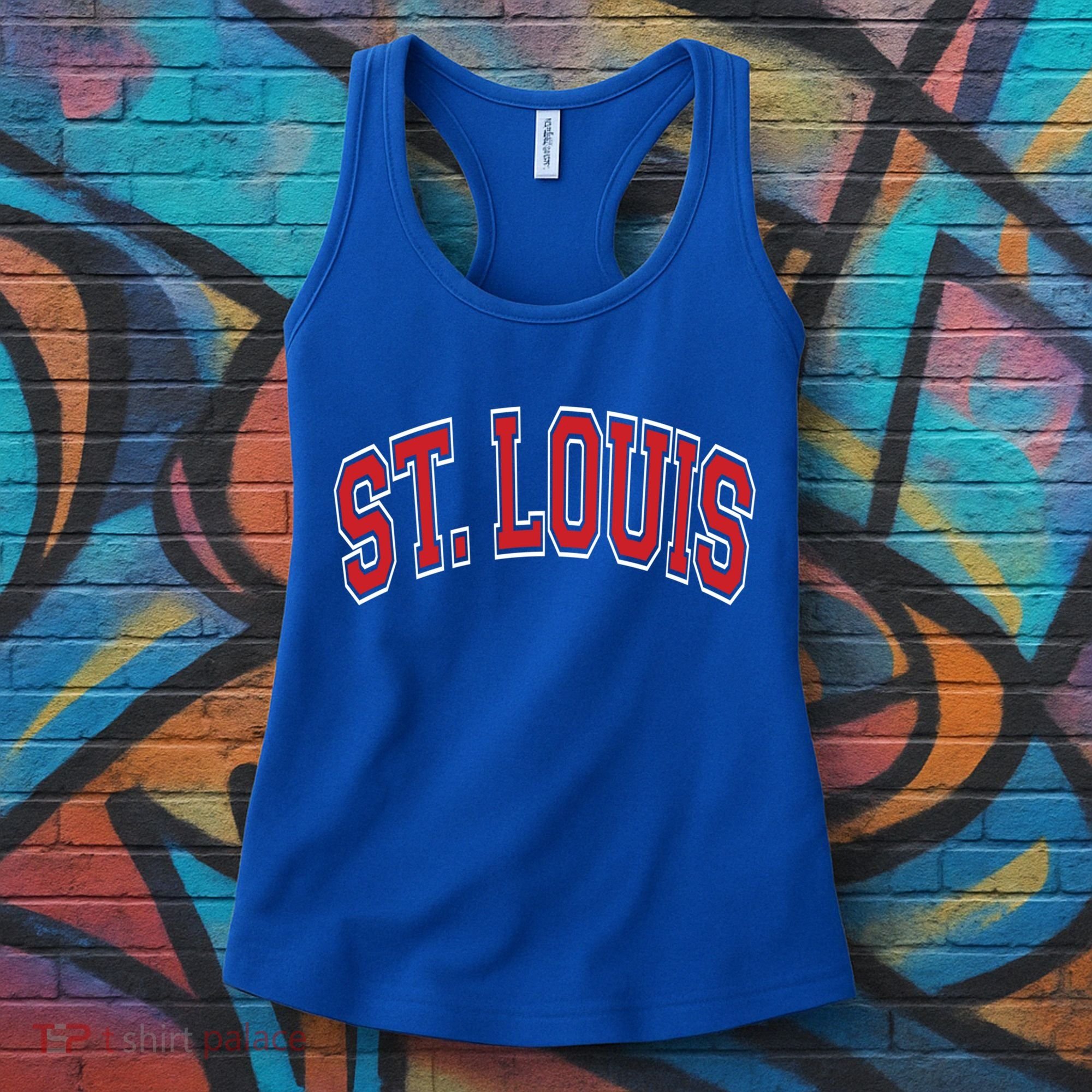 St Louis Missouri Varsity Style Red Text Gift Women's Tank Top