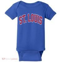 St Louis Missouri Varsity Style Red Text Gift Baby Bodysuit thumb 0