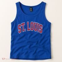 St Louis Missouri Varsity Style Red Text Gift Tank Top thumb 2