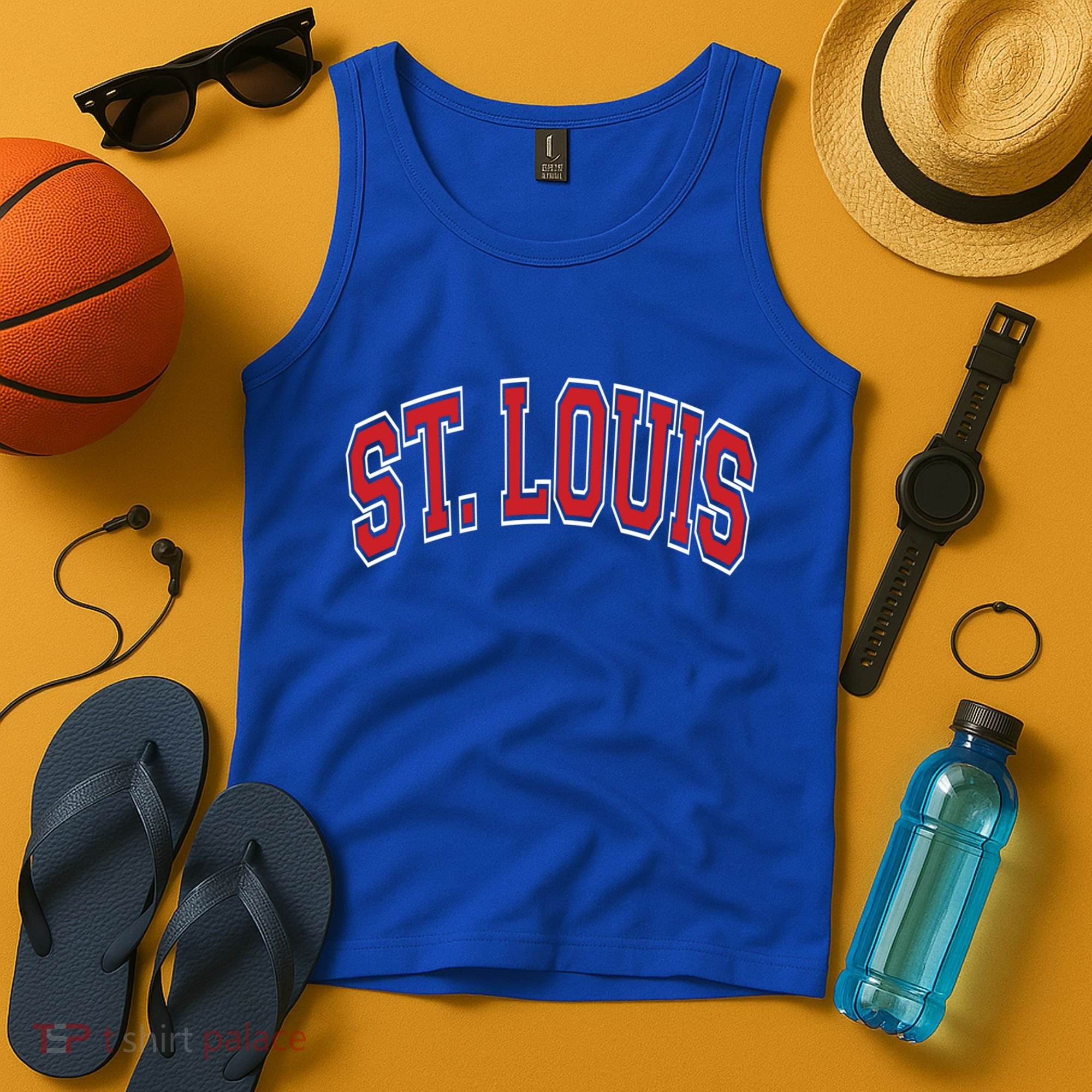 St Louis Missouri Varsity Style Red Text Gift Tank Top
