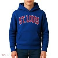 St Louis Missouri Varsity Style Red Text Gift Kids Hoodie thumb 4