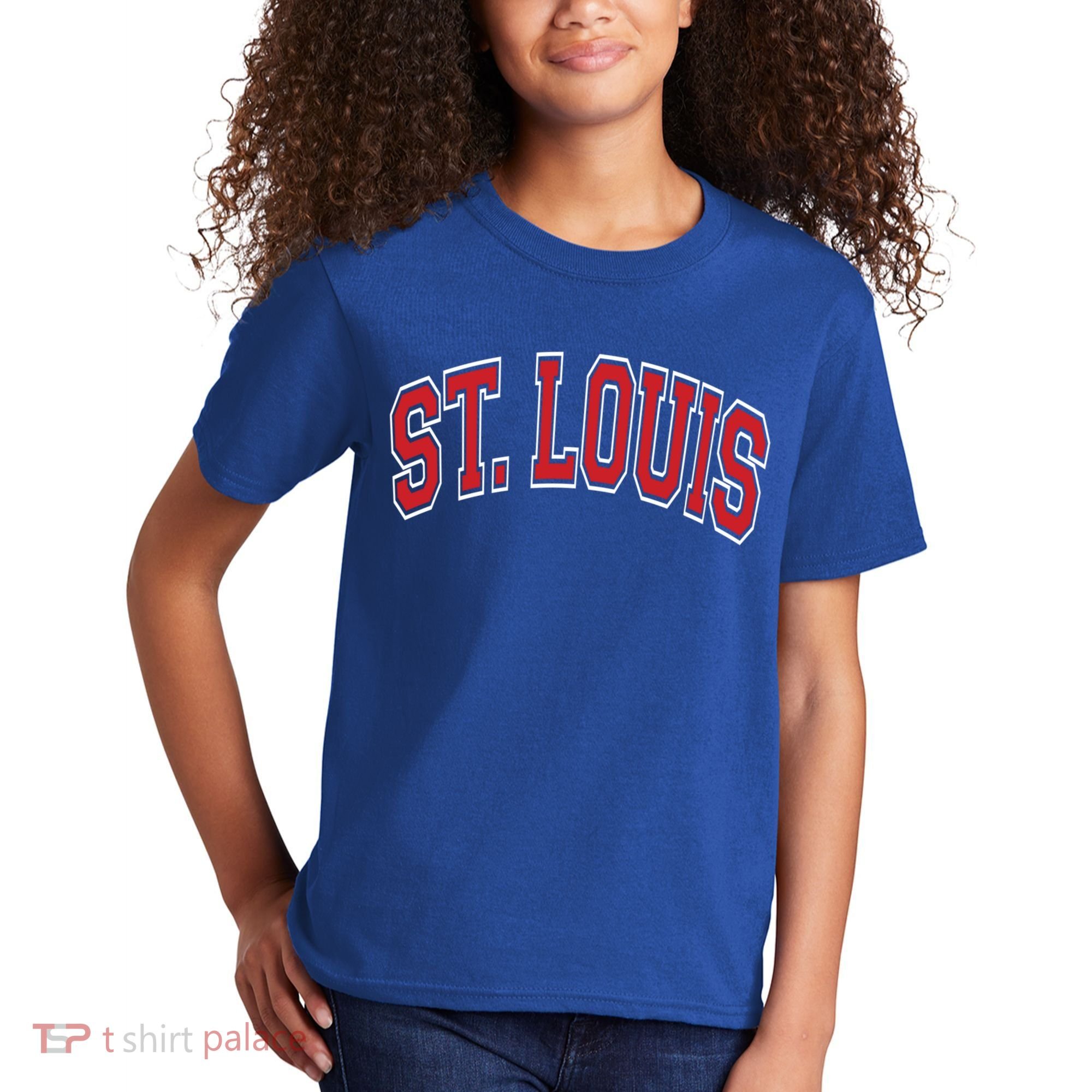 St Louis Missouri Varsity Style Red Text Gift Kids T-Shirt