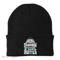 Shark Lives Matter Wildlife Marine Biologist Shark Lovers Beanie thumb 0