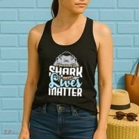Shark Lives Matter Wildlife Marine Biologist Shark Lovers Women's Tank Top thumb 2