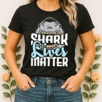 Shark Lives Matter Wildlife Marine Biologist Shark Lovers Women's T-Shirt thumb 2