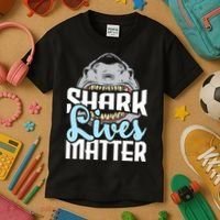 Shark Lives Matter Wildlife Marine Biologist Shark Lovers Kids T-Shirt thumb 3