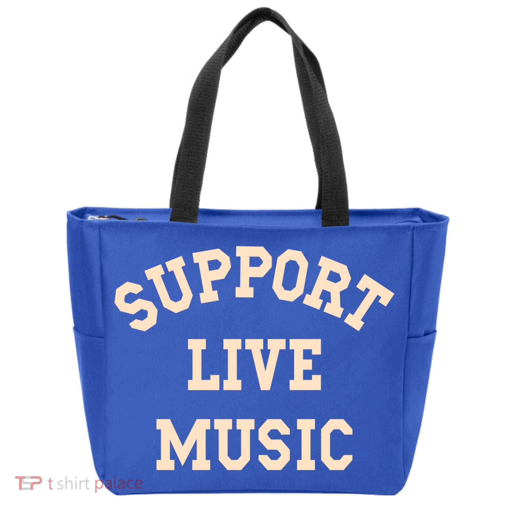 Support Live Music Musicians Concertgoers Music Lovers Gift Tote Bag