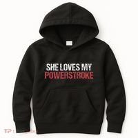 She Loves My Powerstroke Kids Hoodie thumb 0