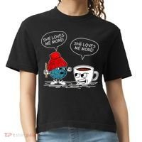 She Loves Me More Crochet Yarn And Coffee Funny Crocheting Comfort Colors Boxy T-Shirt thumb 0