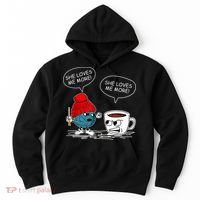 She Loves Me More Crochet Yarn And Coffee Funny Crocheting Hoodie thumb 0