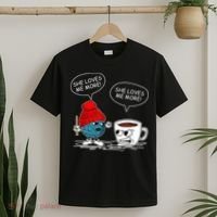 She Loves Me More Crochet Yarn And Coffee Funny Crocheting T-Shirt thumb 2