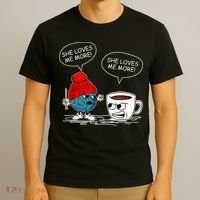 She Loves Me More Crochet Yarn And Coffee Funny Crocheting T-Shirt thumb 3
