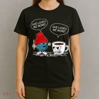 She Loves Me More Crochet Yarn And Coffee Funny Crocheting T-Shirt thumb 4