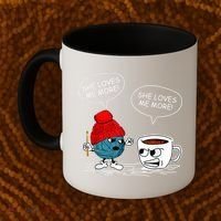 She Loves Me More Crochet Yarn And Coffee Funny Crocheting Coffee Mug thumb 2