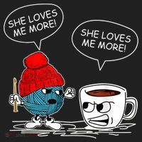 She Loves Me More Crochet Yarn And Coffee Funny Crocheting Hat thumb 2