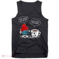 She Loves Me More Crochet Yarn And Coffee Funny Crocheting Tank Top thumb 0