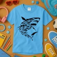 Shark Lover Marine Biology Animal Science Kids T-Shirt thumb 3