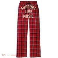 Support Live Music Women's Flannel Plaid Pajama Pants thumb 0