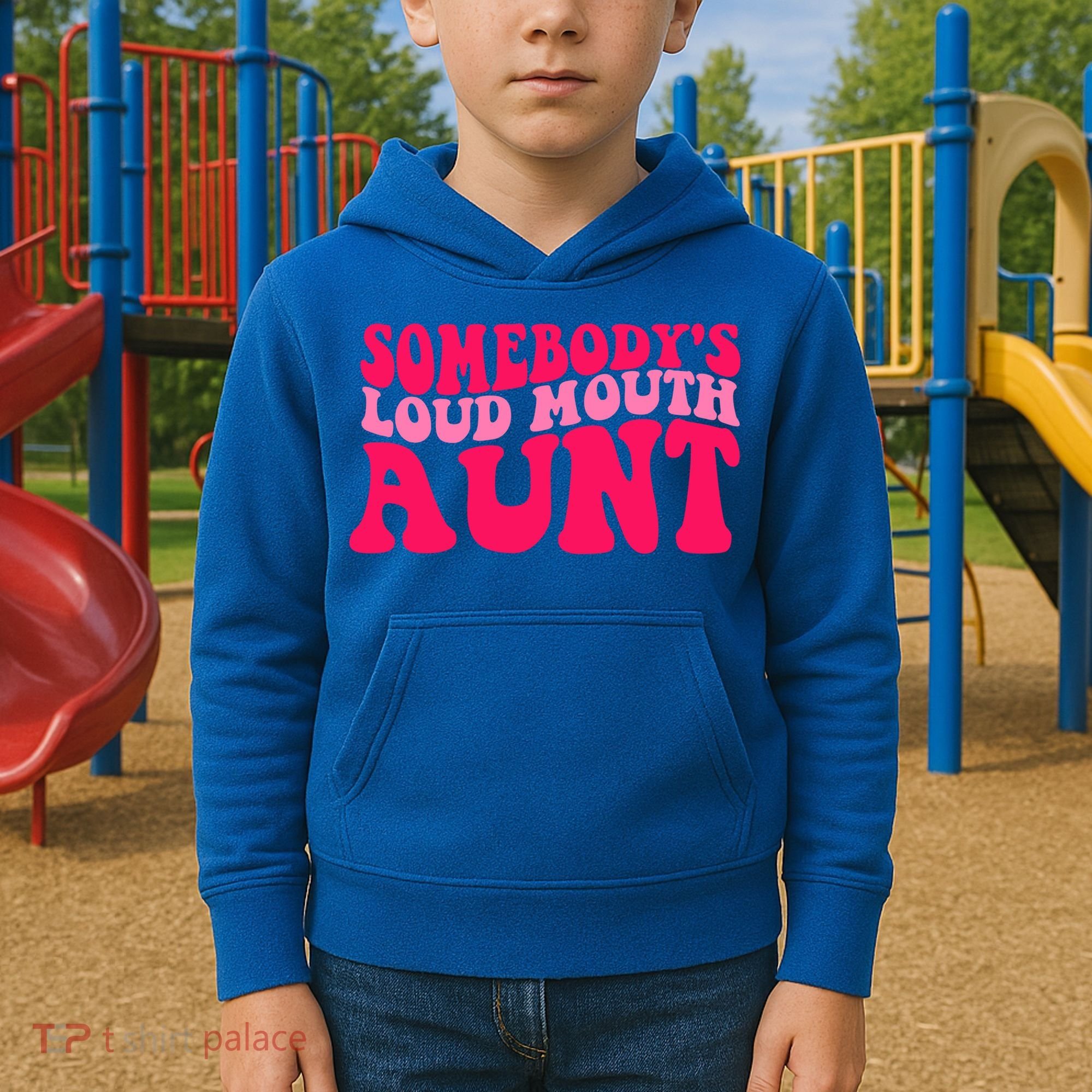 Somebodys Loud Mouth Aunt Gift Kids Hoodie