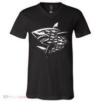 Sharks Lover Marine Biology Science Shark V-Neck T-Shirt thumb 0