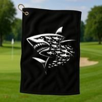 Sharks Lover Marine Biology Science Shark Golf Towel thumb 1