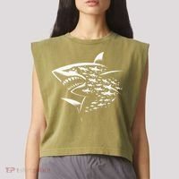 Sharks Lover Marine Biology Science Shark Garment-Dyed Women's Muscle Tee thumb 2