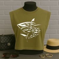 Sharks Lover Marine Biology Science Shark Garment-Dyed Women's Muscle Tee thumb 3