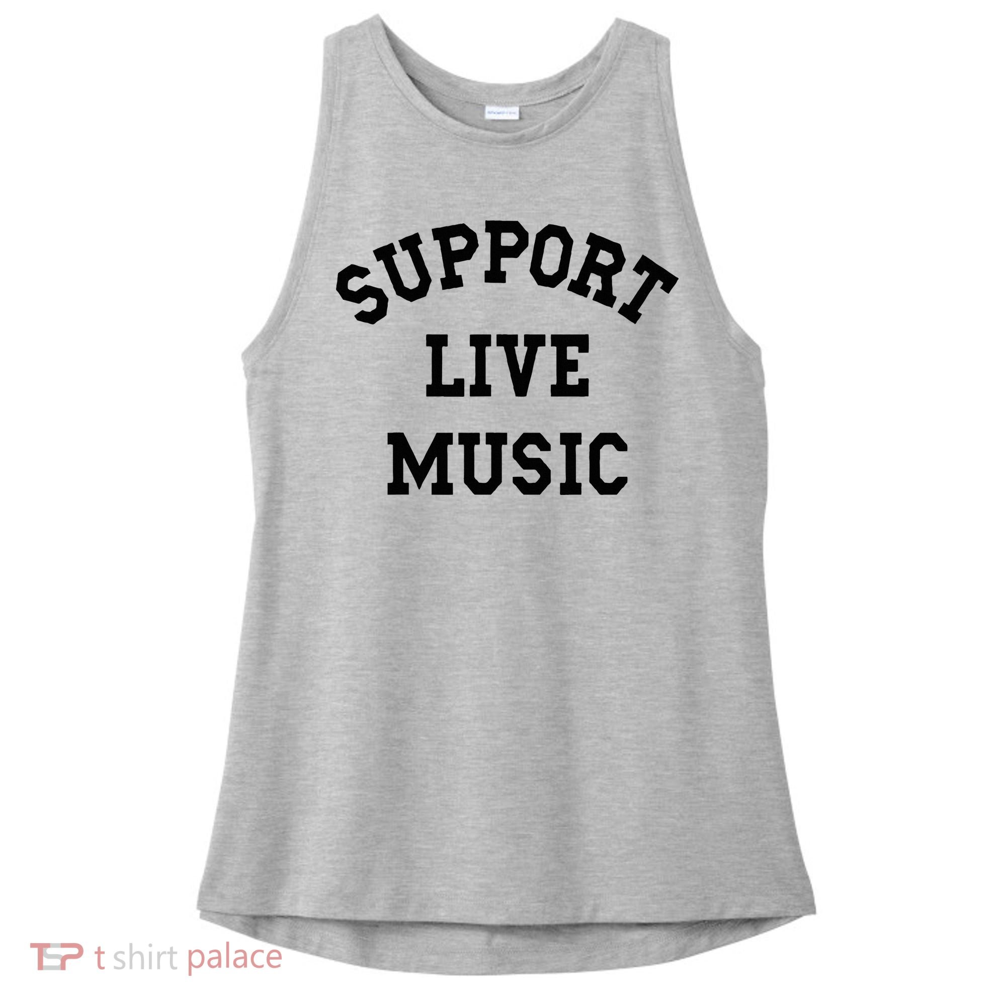 Support Live Music Local Bands Local Music Ladies PosiCharge Tri-Blend Wicking Tank