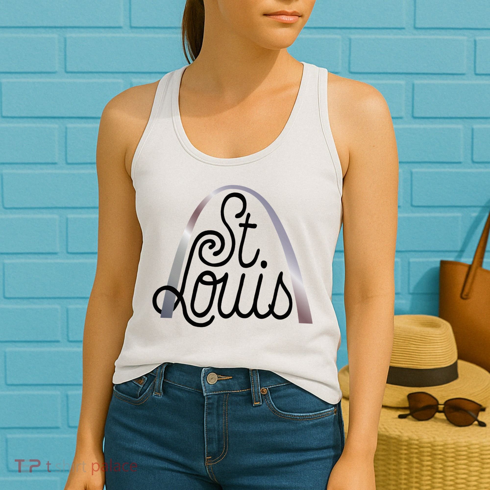 Saint Louis Missouri Souvenir Gateway Arch Traveler Women's Tank Top