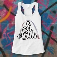 Saint Louis Missouri Souvenir Gateway Arch Traveler Women's Tank Top thumb 3