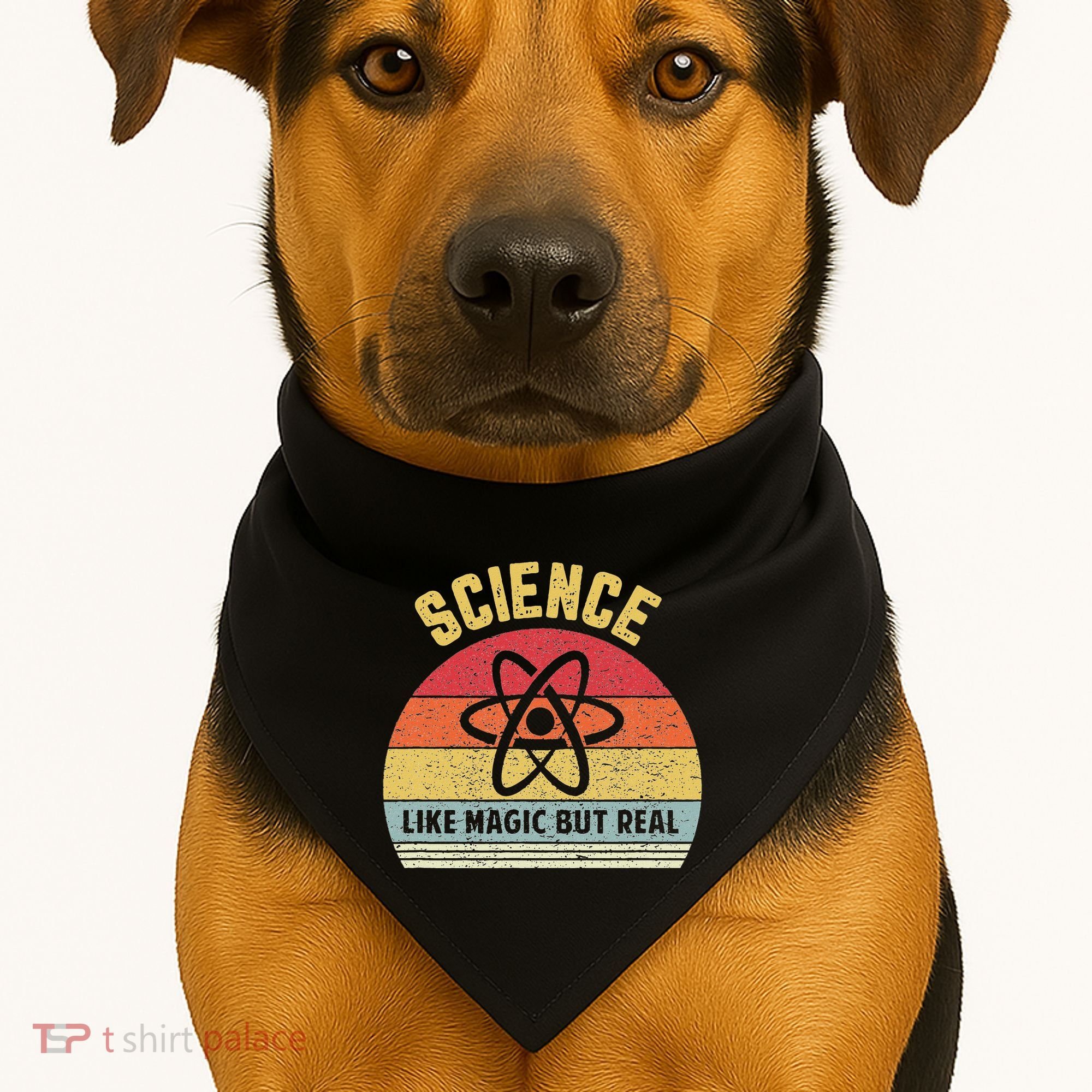 Science Like Magic But Real Funny Retro Science Teacher USA-Made Doggie Bandana