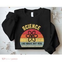 Science Like Magic But Real Funny Retro Science Teacher Sweatshirt thumb 2