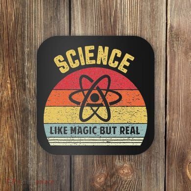 Science Like Magic But Real Funny Retro Science Teacher Coaster