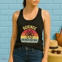Science Like Magic But Real Funny Retro Science Teacher Women's Tank Top thumb 2