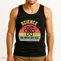 Science Like Magic But Real Funny Retro Science Teacher Tank Top thumb 3